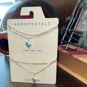 NWT Best Friends Shapes Bracelet Set Gold and Silver Heart Charms Bracelet